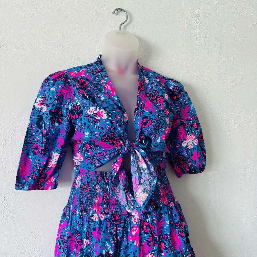 Lilly Pulitzer Livvie Smocked top & skirt Set sz medium - Picture 3 of 6